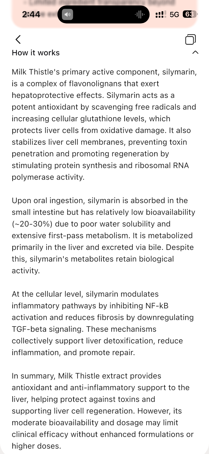 NutriSee app screen: Biochemical Pathways